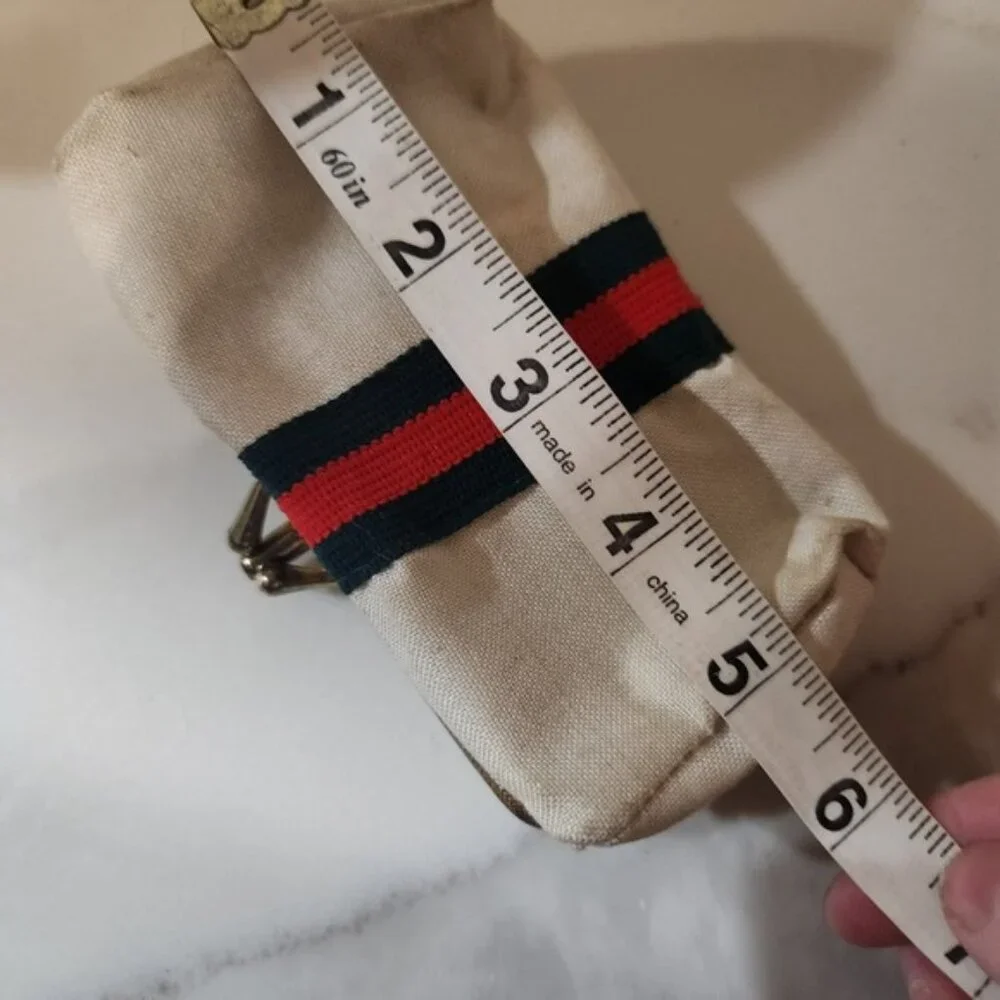 Vintage Vanity Set sewing Tools Etui Case Gold Trim Red Green Stripe‎
